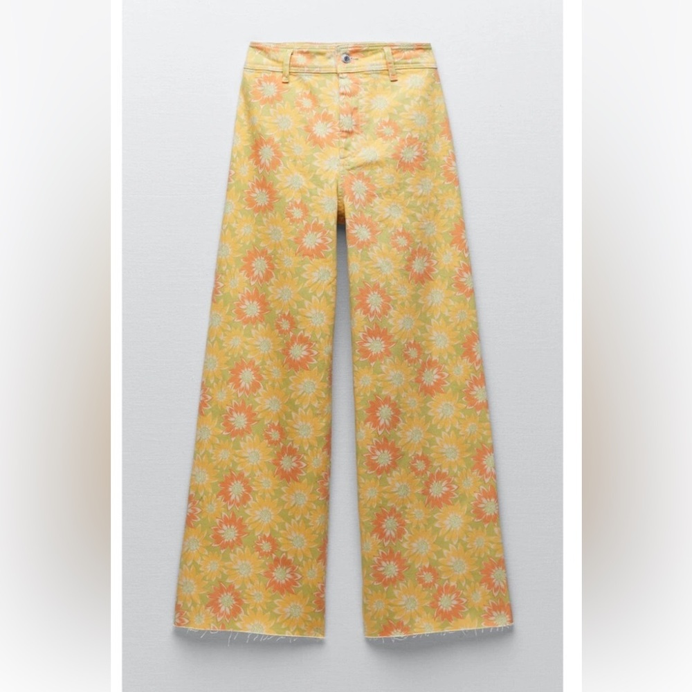Zara The Marine Straight Sunflower Pants